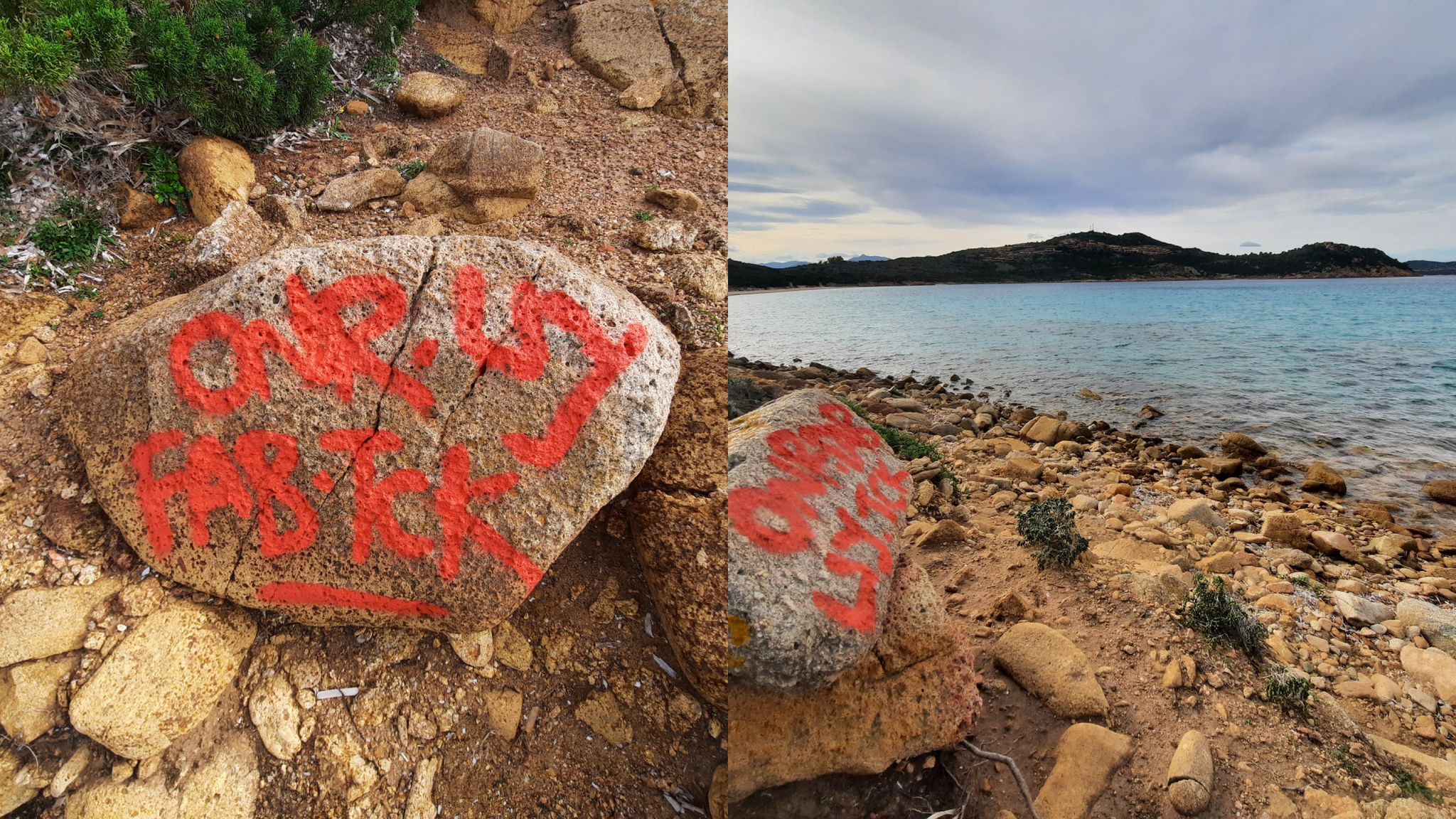 San Teodoro Vandali Imbrattano Le Rocce Di Capo Coda Cavallo