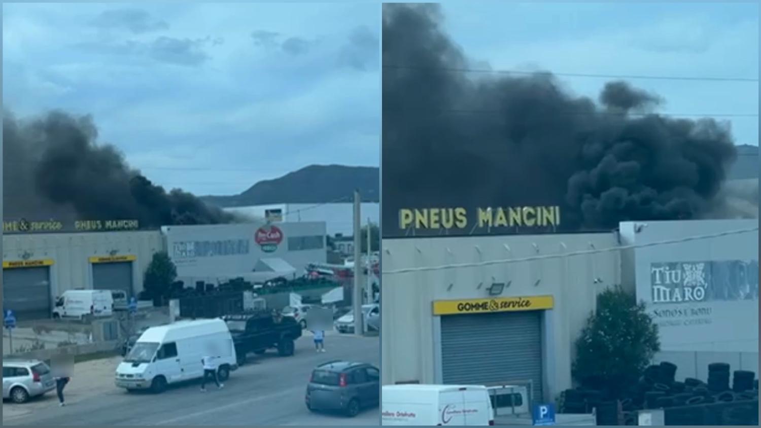 Olbia: fiamme in un capannone in zona industriale