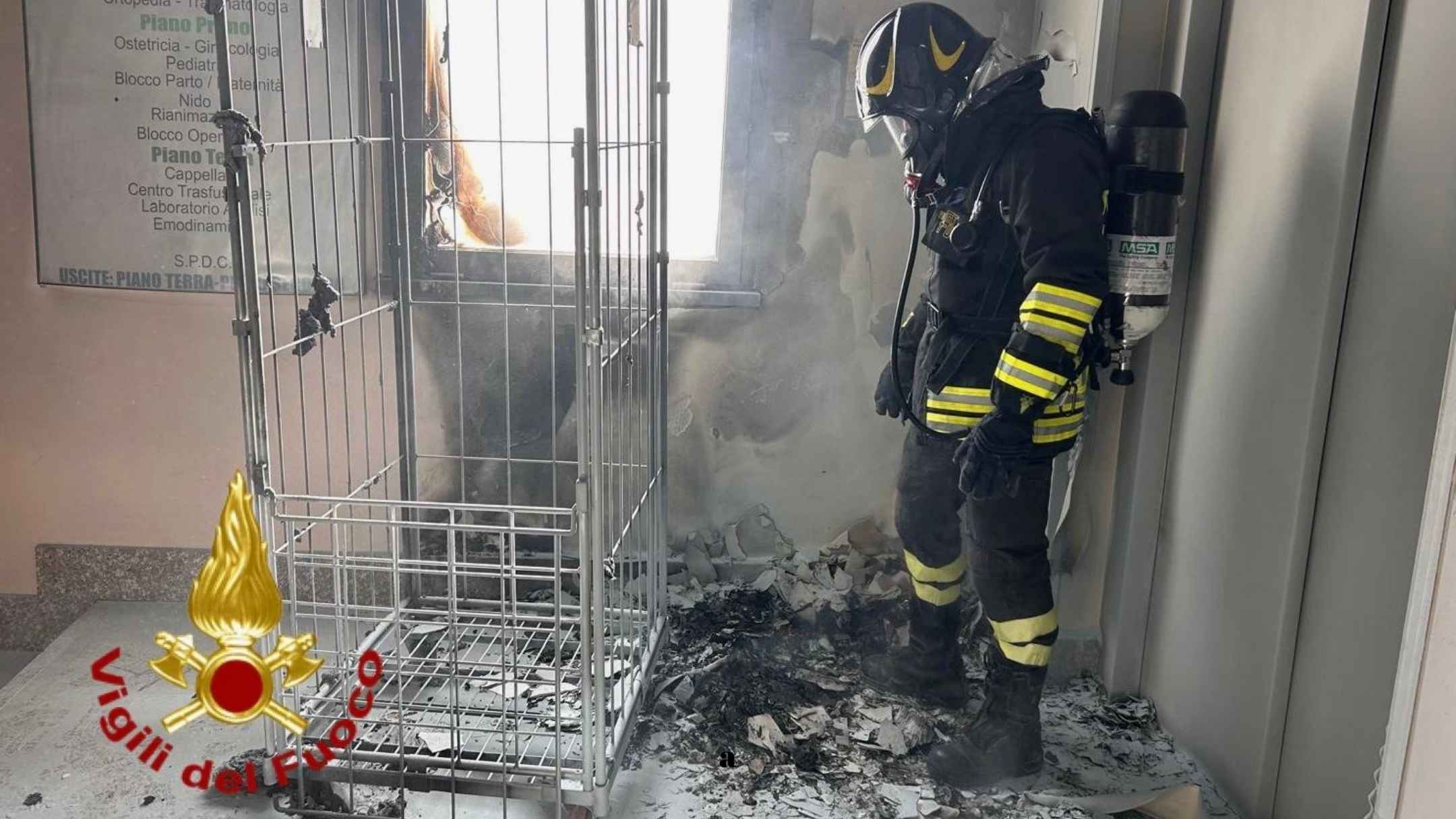 Olbia, incendio all'Ospedale: Intervento dei Vigili del Fuoco