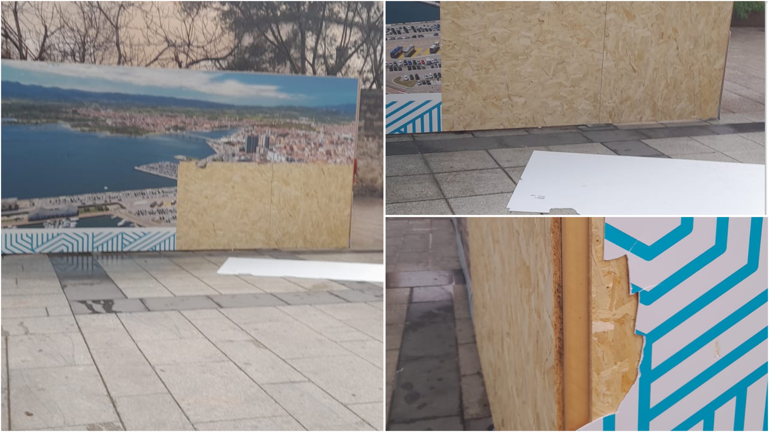 Atto vandalico ad Olbia: danneggiate le gigantografie in piazza Mercato