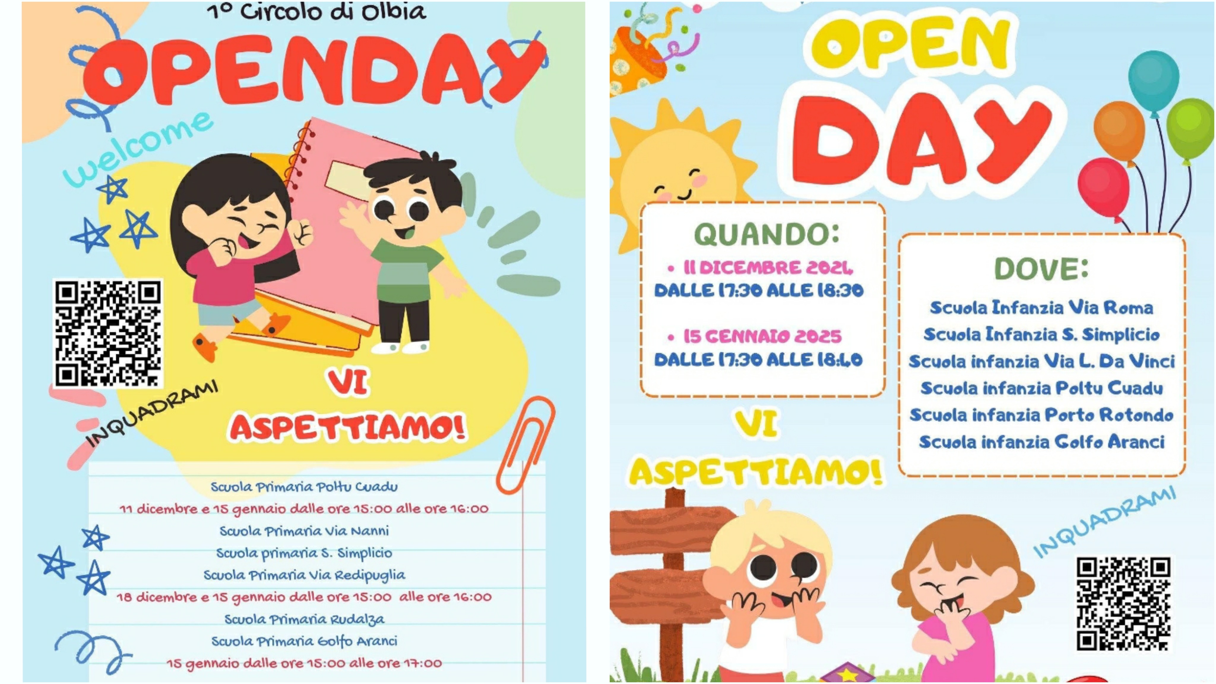 Olbia, arriva l'open day: le scuole dell’infanzia e scuola primaria aprono le porte