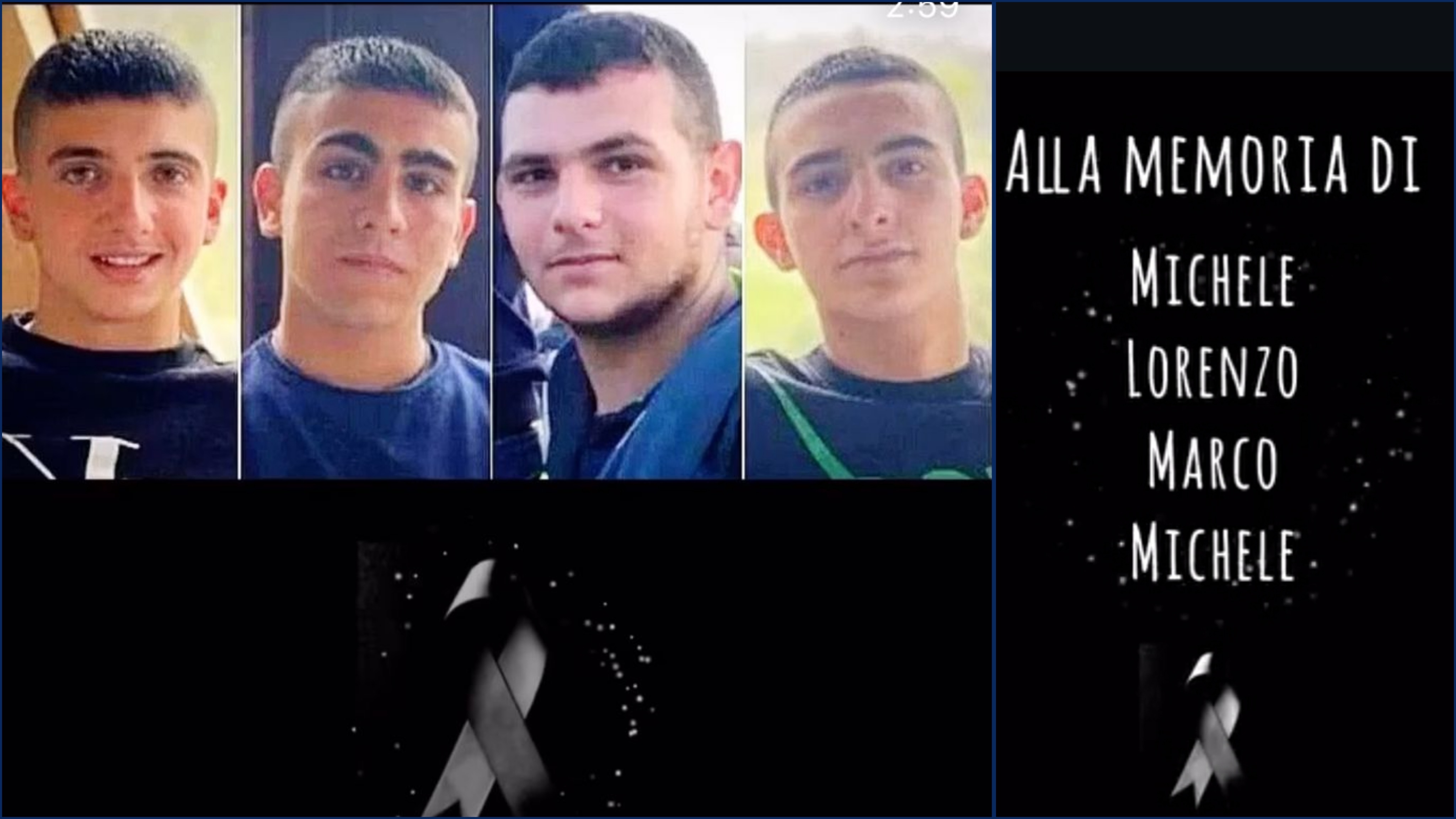 Tragedia di Fonni: una canzone in memoria di Michele, Marco, Lorenzo e Michele