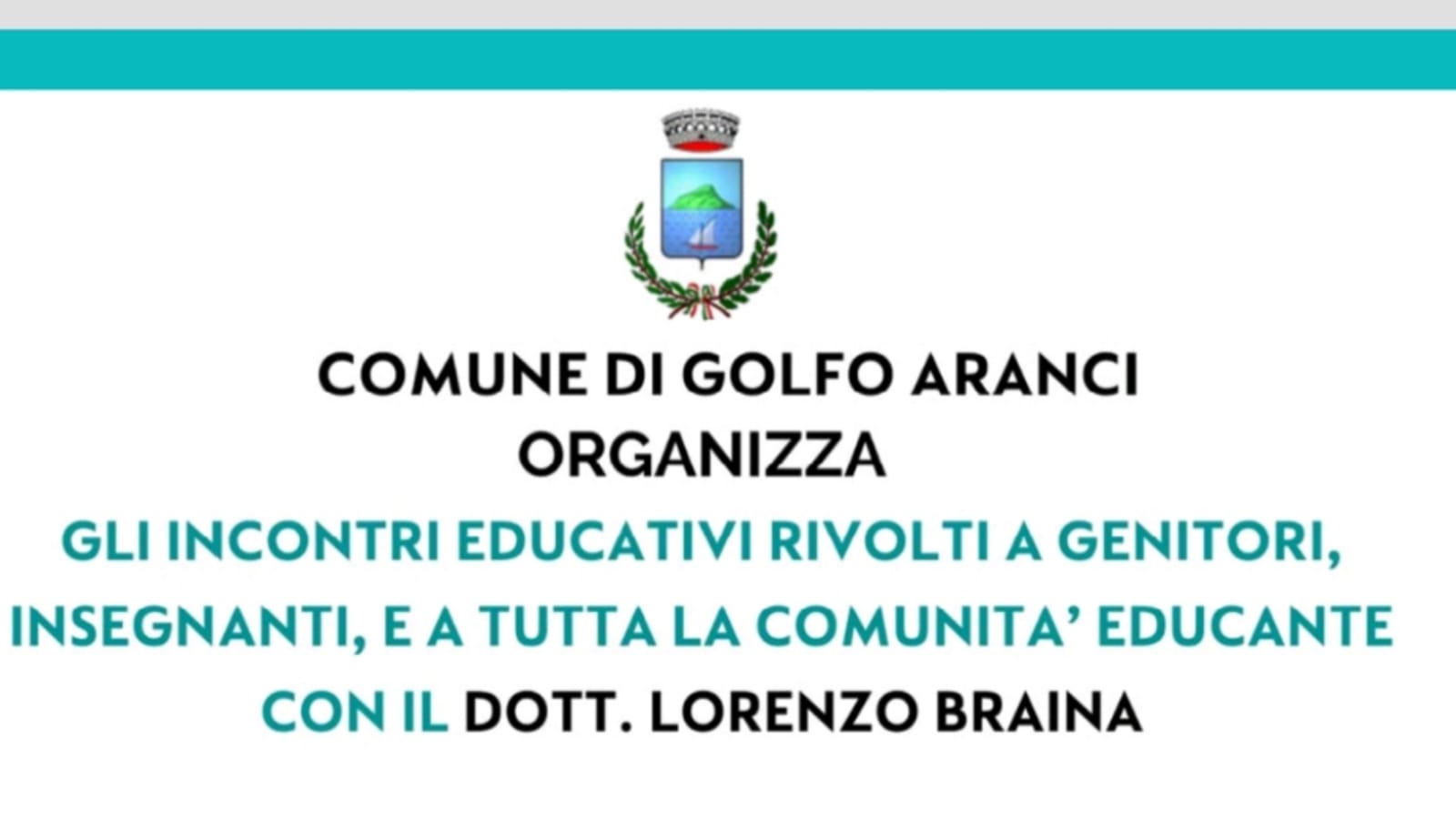 Golfo Aranci, al via il ciclo di incontri a cura del dott. Braina per la comunità educante 