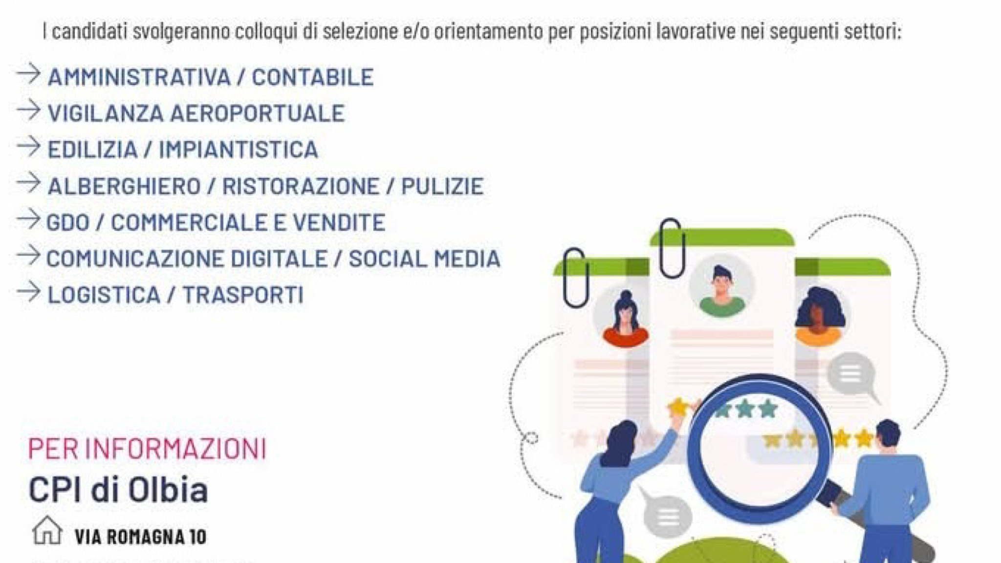 Open day al Centro per l’impiego di Olbia: ecco i dettagli