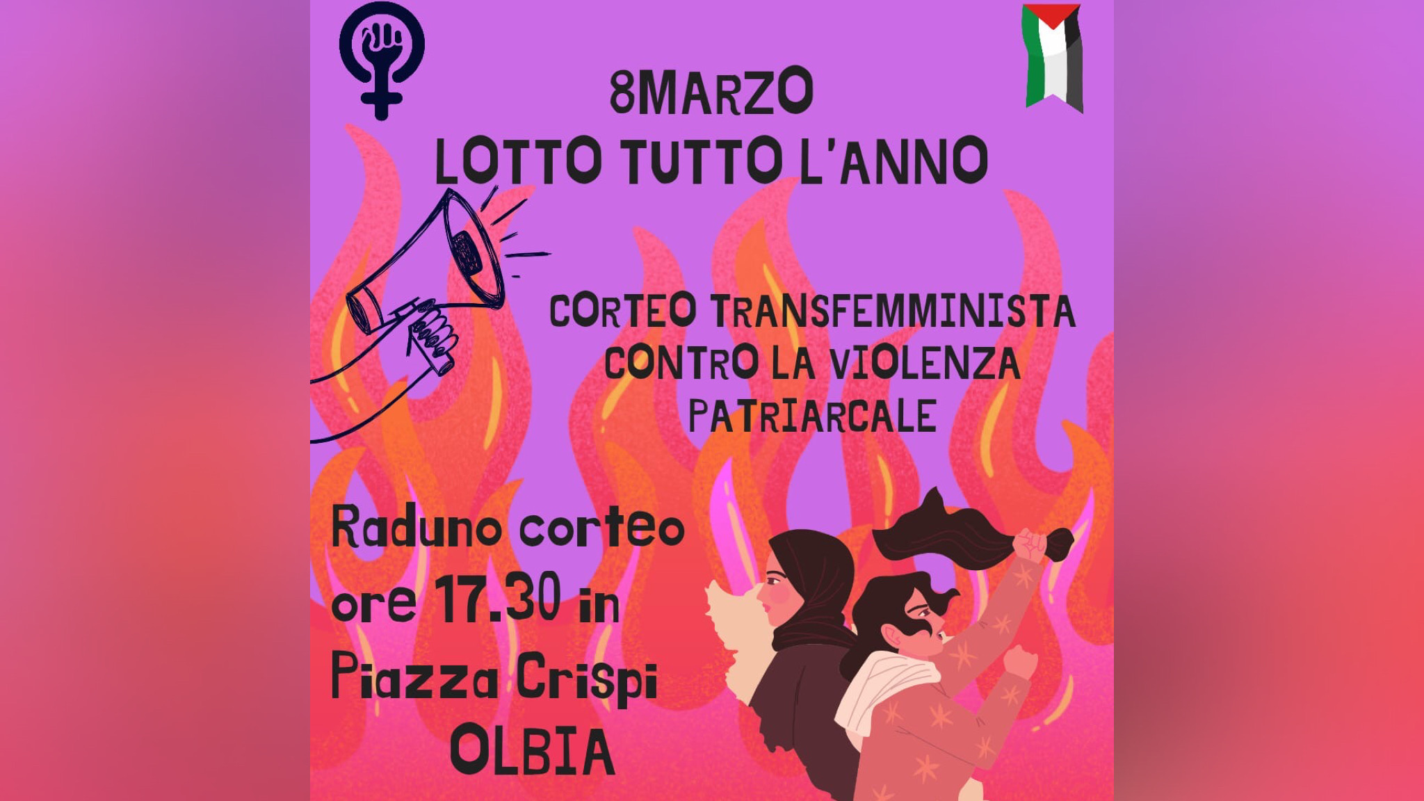 Olbia, Lotto tutto l'anno: un corteo transfemminista contro il patriarcato