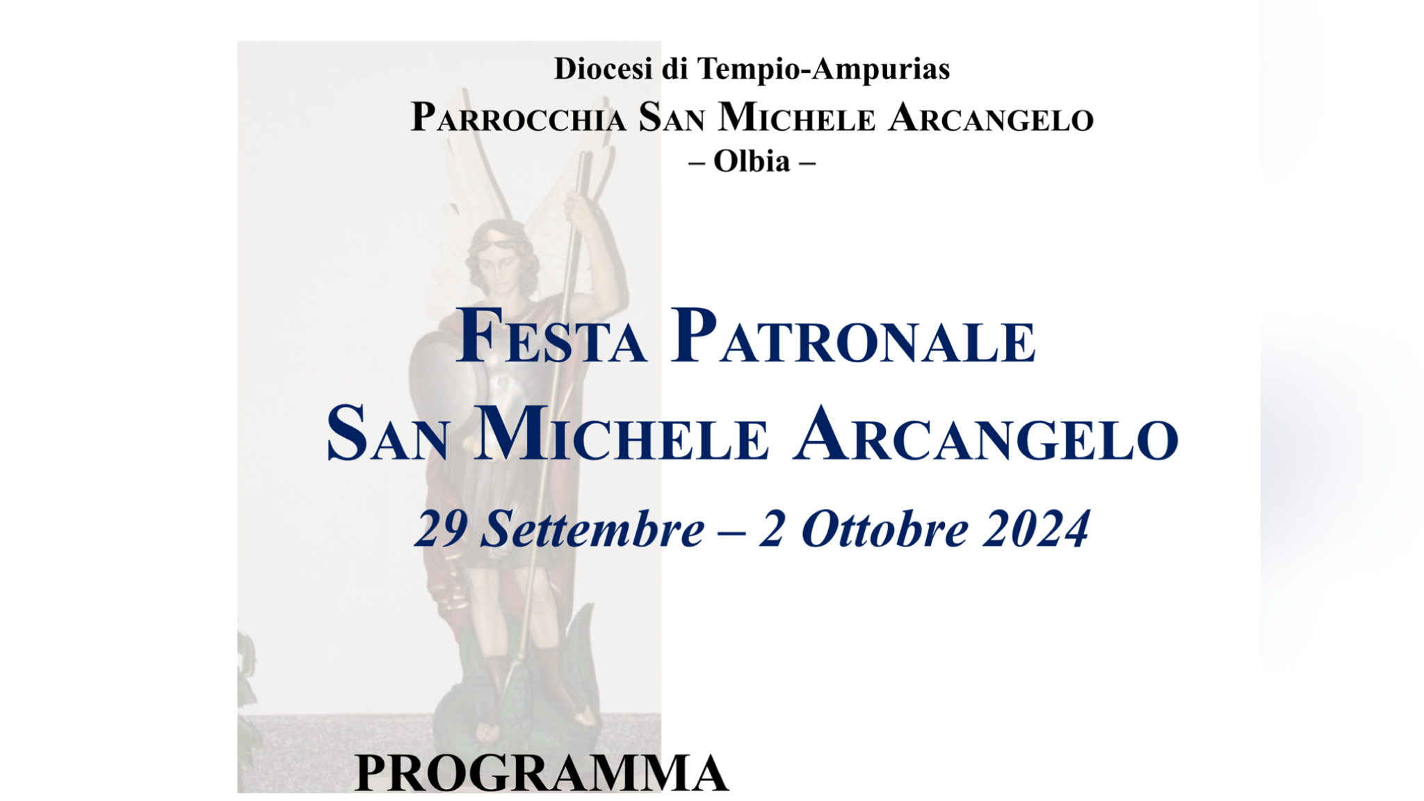 Olbia, al via festa di San Michele Arcangelo: ecco il programma completo