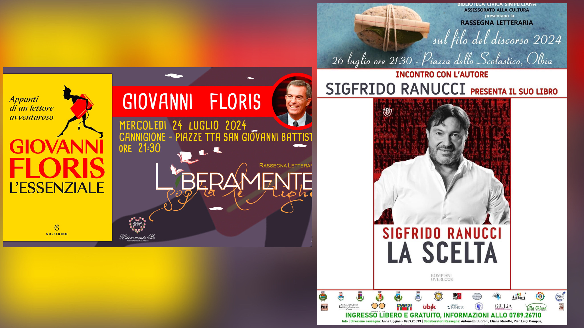 Gallura, boom di eventi letterari: da Floris a Ranucci