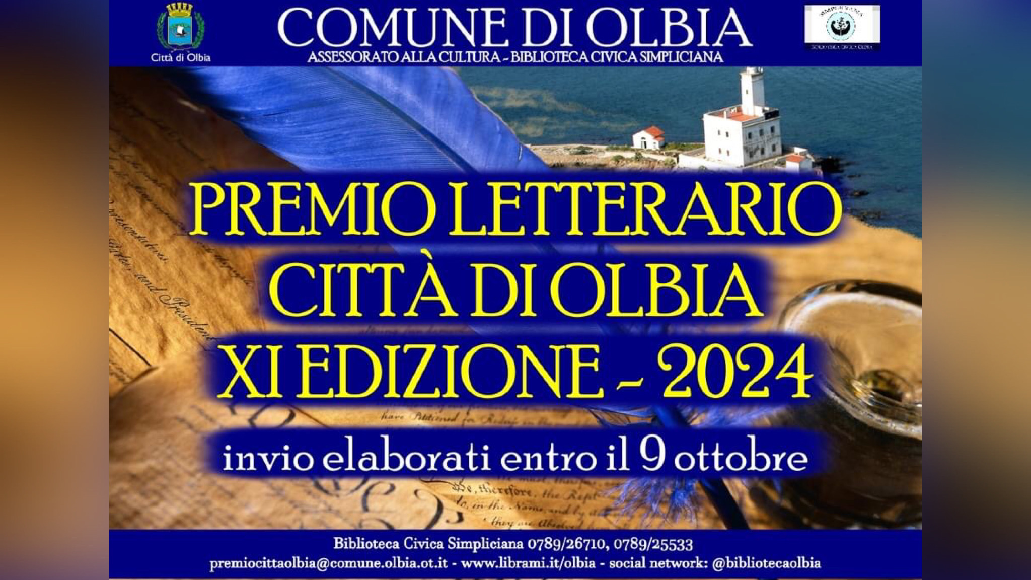 Olbia: ultimi giorni per candidarsi per la partecipazione alla nuova edizione del premio letterario