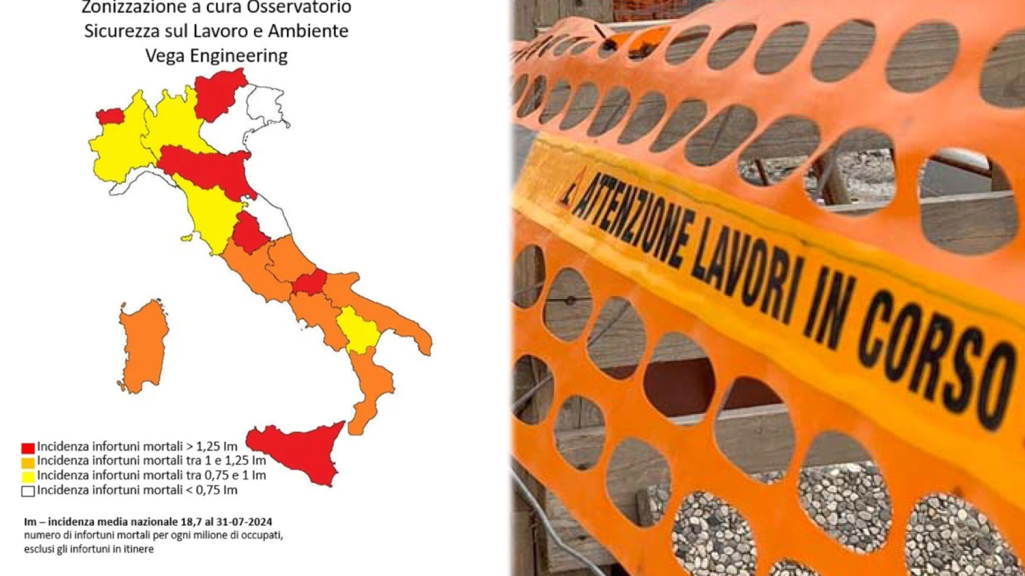 Sardegna in zona arancione per le morti sul lavoro: più colpito il settore costruzioni