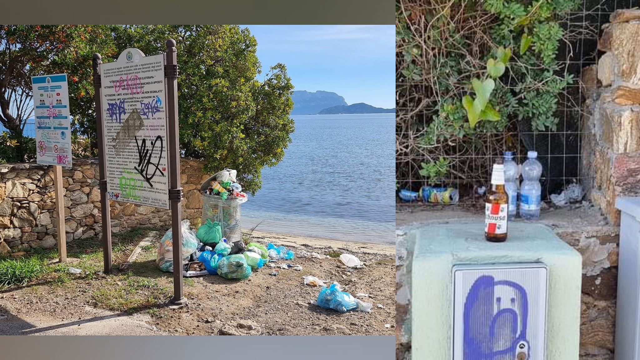 Olbia, zona Pittulongu: montagna di rifiuti sulla spiaggia