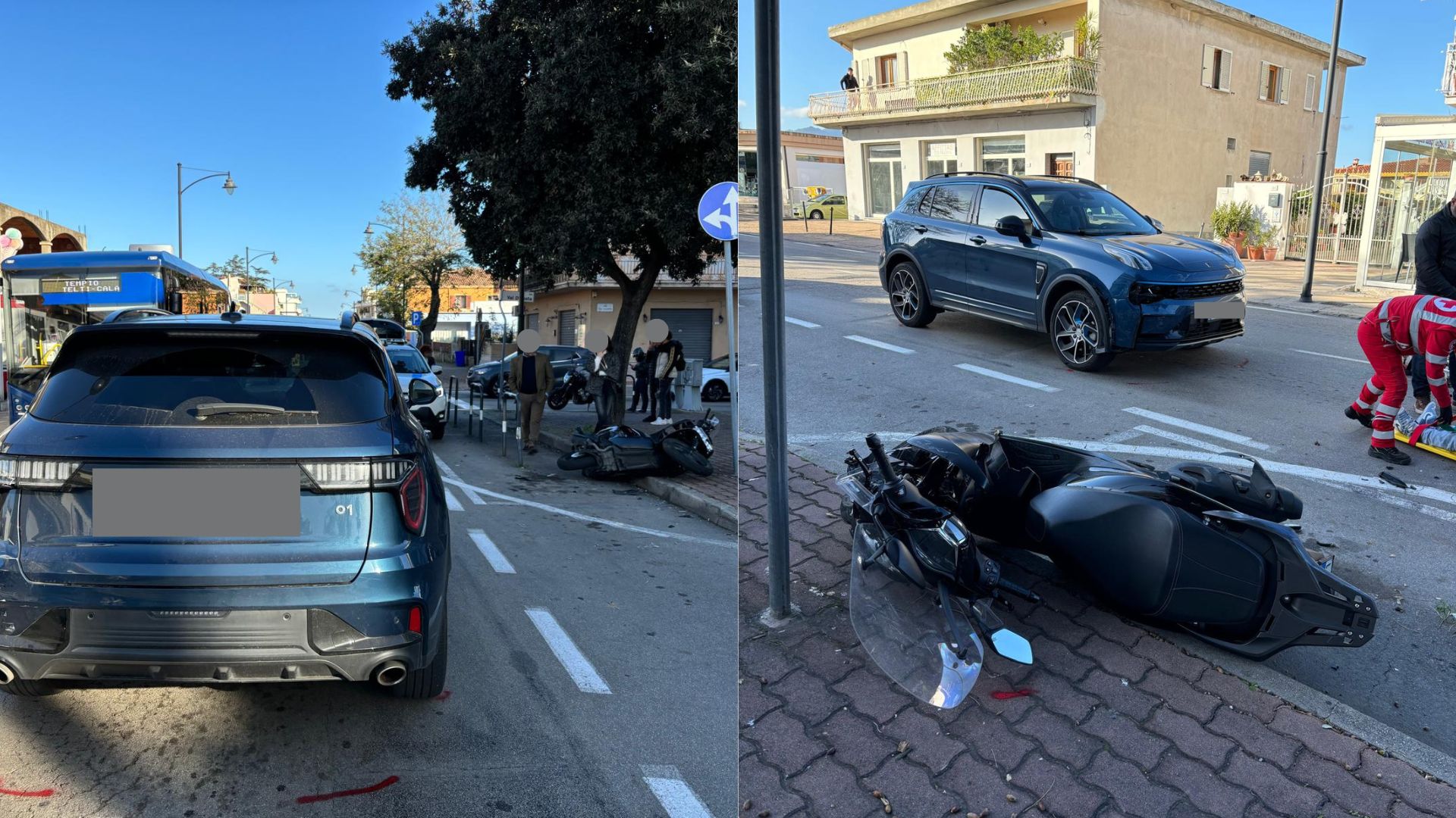 Olbia, scontro tra SUV e moto in via Vittorio Veneto: un ferito