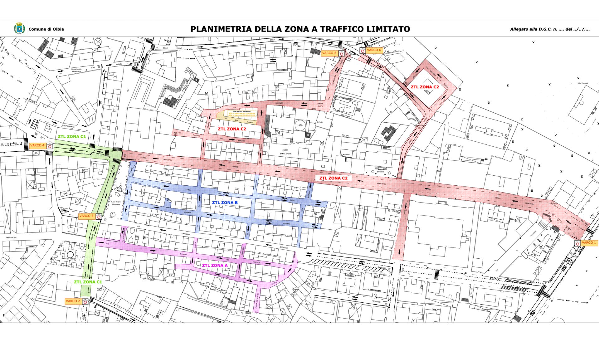 Olbia, istituita la nuova ZTL estesa nel centro storico: approvato il riordino della regolamentazione